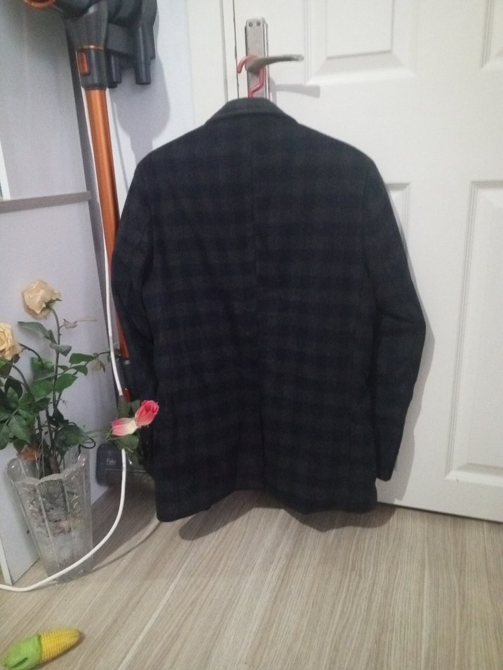 Düğmeli Gri Erkek Midi Ceket - Görsel 2