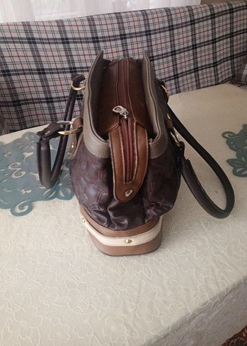 Kahverengi Deri Tokalı Kadın Çanta - Görsel 3