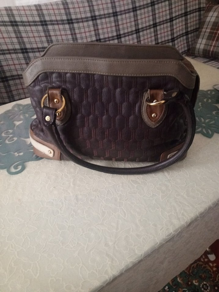 Kahverengi Deri Tokalı Kadın Çanta - Görsel 2