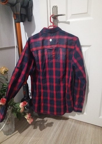 Erkek Kırmızı Kareli Uzun Kollu Gömlek - Görsel 3