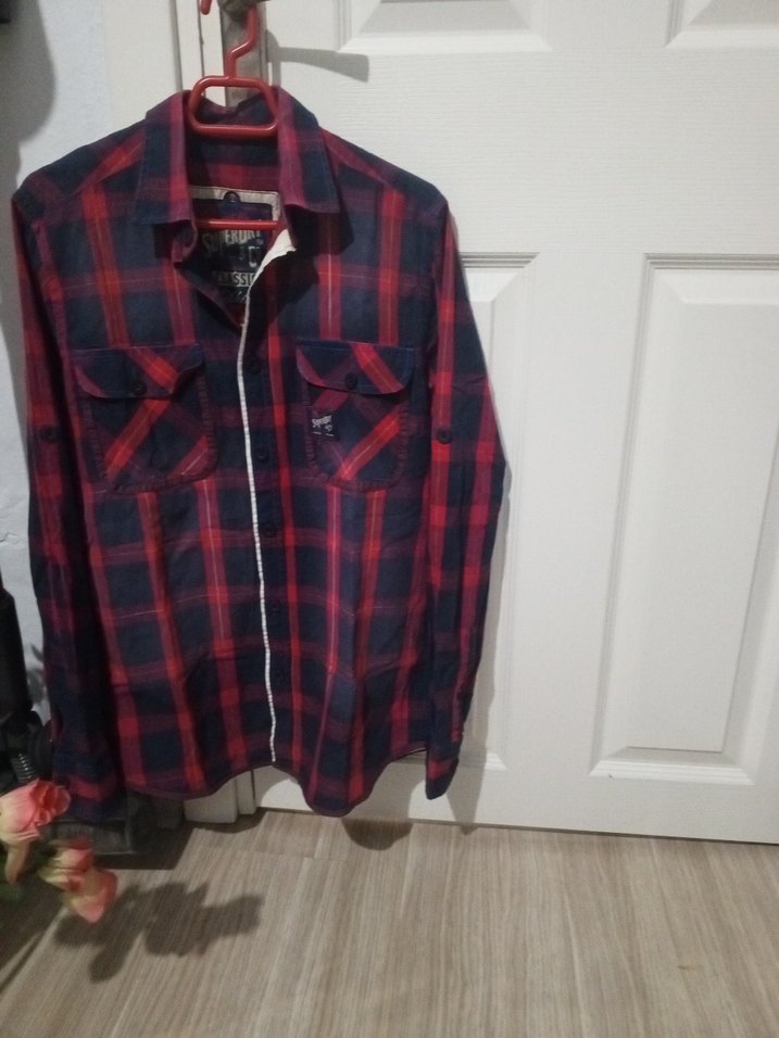 Erkek Kırmızı Kareli Uzun Kollu Gömlek - Görsel 2