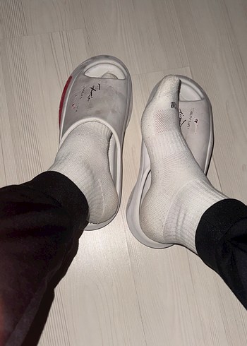 Gri Beyaz Cırtlı Erkek Terlik - Görsel 2