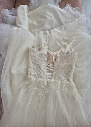 Vintage Bohem Tarzı Straplez Gelinlik - Görsel 2