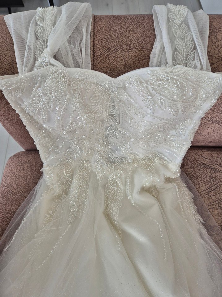 Vintage Bohem Tarzı Straplez Gelinlik - Görsel 4