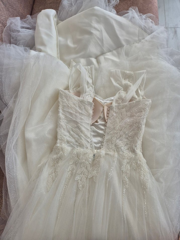 Vintage Bohem Tarzı Straplez Gelinlik - Görsel 2