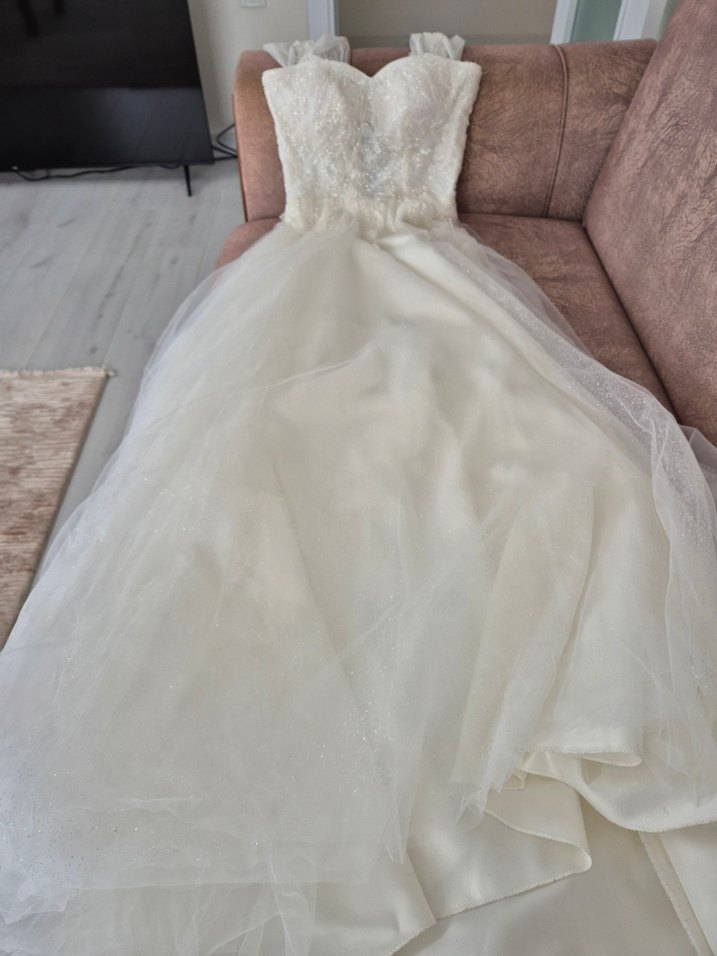 Vintage Bohem Tarzı Straplez Gelinlik - Görsel 3