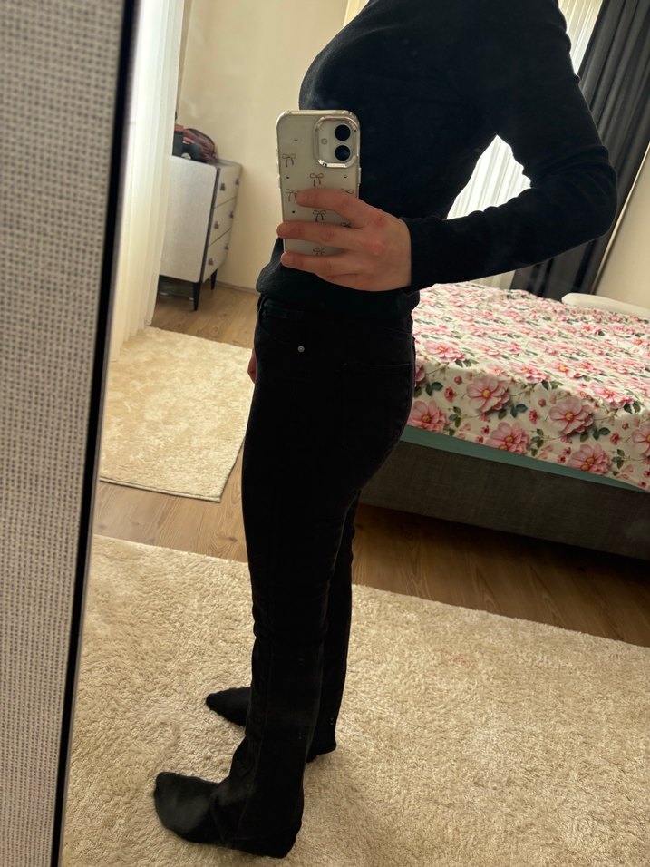 Siyah Flare Kot Pantolon - Görsel 2