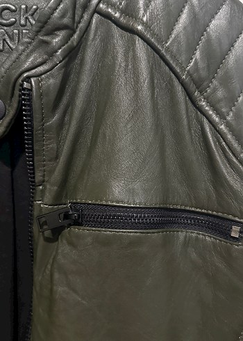Jack & Jones Gri Deri Biker Ceket - Görsel 2