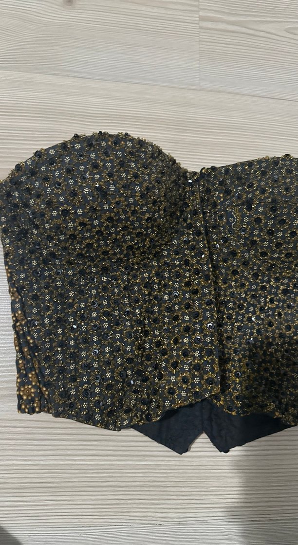 Pul İşlemeli Straplez Mini Büstiyer - Görsel 5