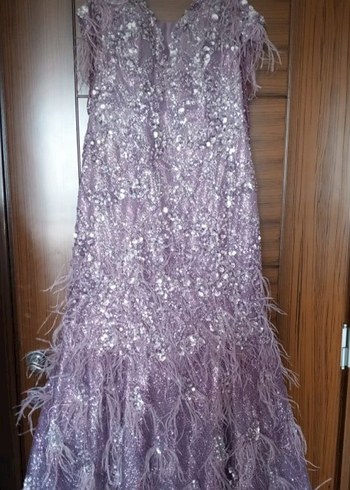 Uzun V Yaka Dantel İşlemeli Kadın Elbise - Görsel 3