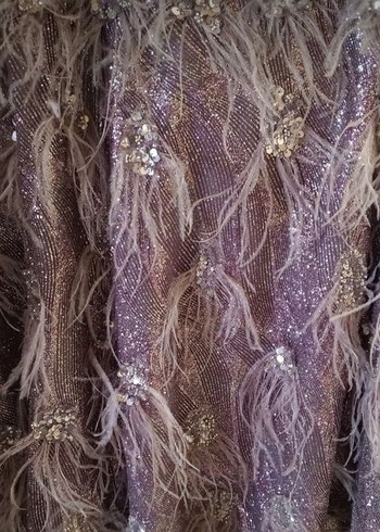 Uzun V Yaka Dantel İşlemeli Kadın Elbise - Görsel 4