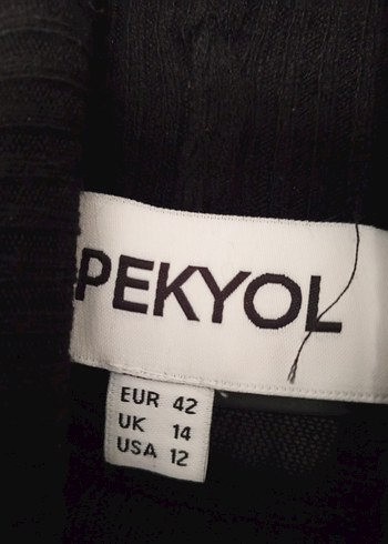 Uzun Kollu Siyah Pliseli Triko Elbise - Görsel 7