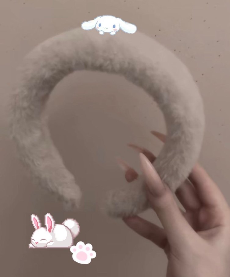 Peluş Tüylü KawaiiCore Saç Aksesuarı - Görsel 3
