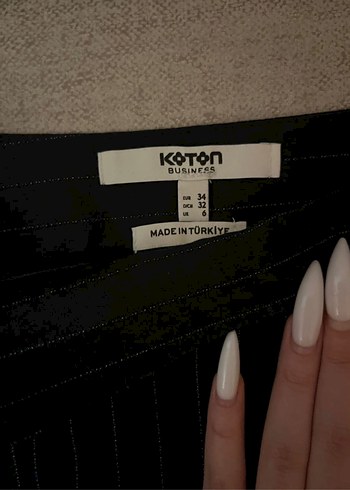 Lacivert Pileli Koton Mini Etek - Görsel 2