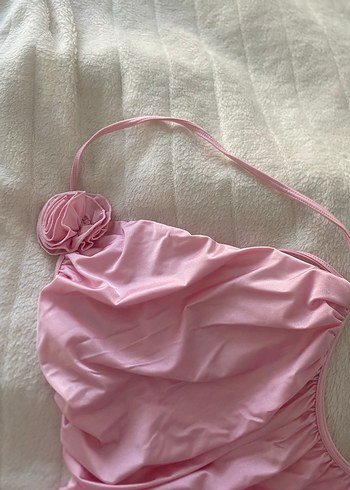 Koton X Sibil Çetinkaya Pembe Drapeli Tek Omuz Mayo - Görsel 5