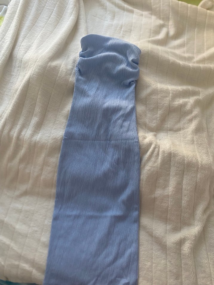 Mavi Uzun Midi streplez elbise - Görsel 3