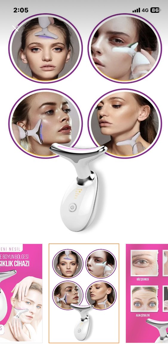 Yüksek EMS Teknolojili Yüz ve Boyun Kırışıklık Cihazı - Görsel 2