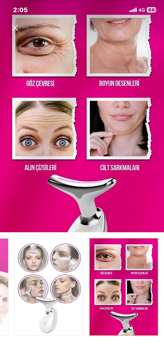Yüksek EMS Teknolojili Yüz ve Boyun Kırışıklık Cihazı - Görsel 3