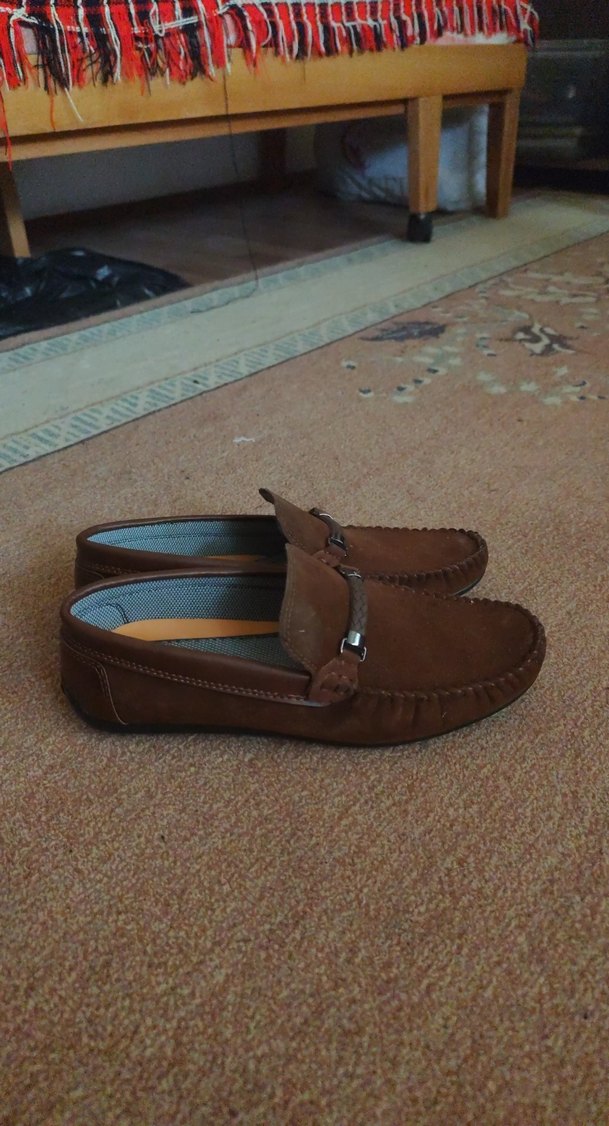 Kahverengi Süet Tokalı Erkek Makosen Ayakkabı - Görsel 5