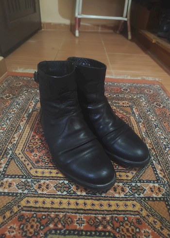 Siyah Deri, Tokalı, Metropolis Marka, Uzun Bilek Boyu Bot. - Görsel 7