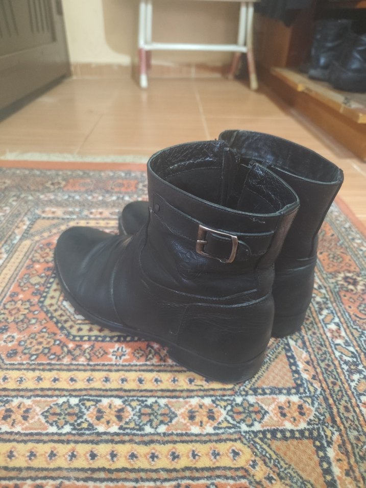 Siyah Deri, Tokalı, Metropolis Marka, Uzun Bilek Boyu Bot. - Görsel 2