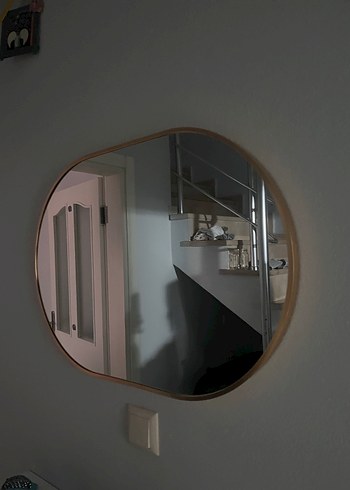 Altın Renkli Gri Çerçeveli Dekoratif Ayna - Görsel 3