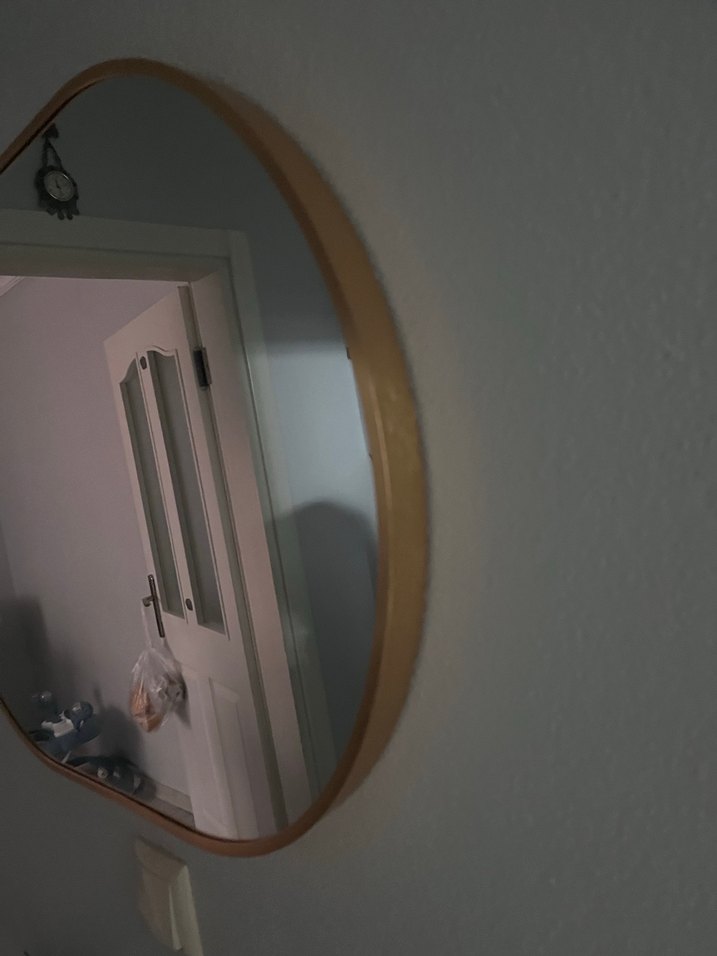 Altın Renkli Gri Çerçeveli Dekoratif Ayna - Görsel 2