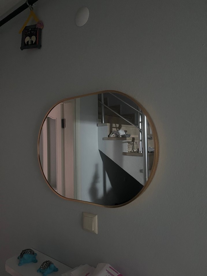 Altın Renkli Gri Çerçeveli Dekoratif Ayna - Görsel 4