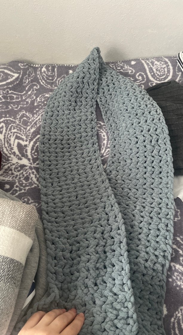 Gri Örgü Kadın Şal - Görsel 2