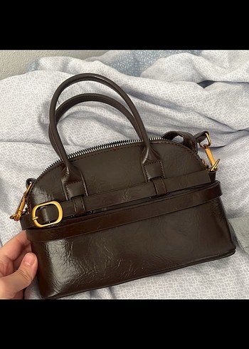 Koyu Kahverengi Deri Kadın Çanta - Görsel 2