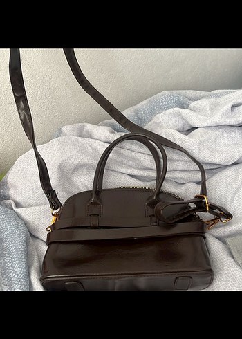 Koyu Kahverengi Deri Kadın Çanta - Görsel 4