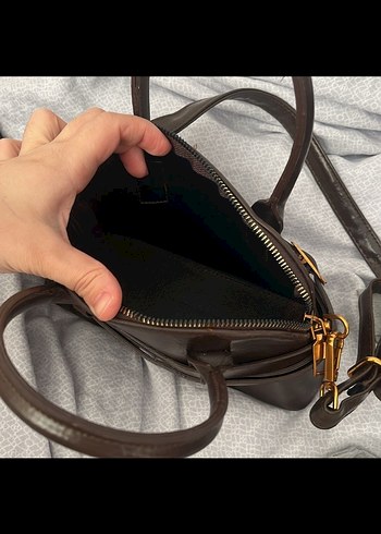 Koyu Kahverengi Deri Kadın Çanta - Görsel 5