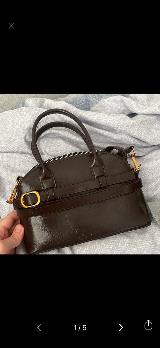 Koyu Kahverengi Deri Kadın Çanta - Görsel 2