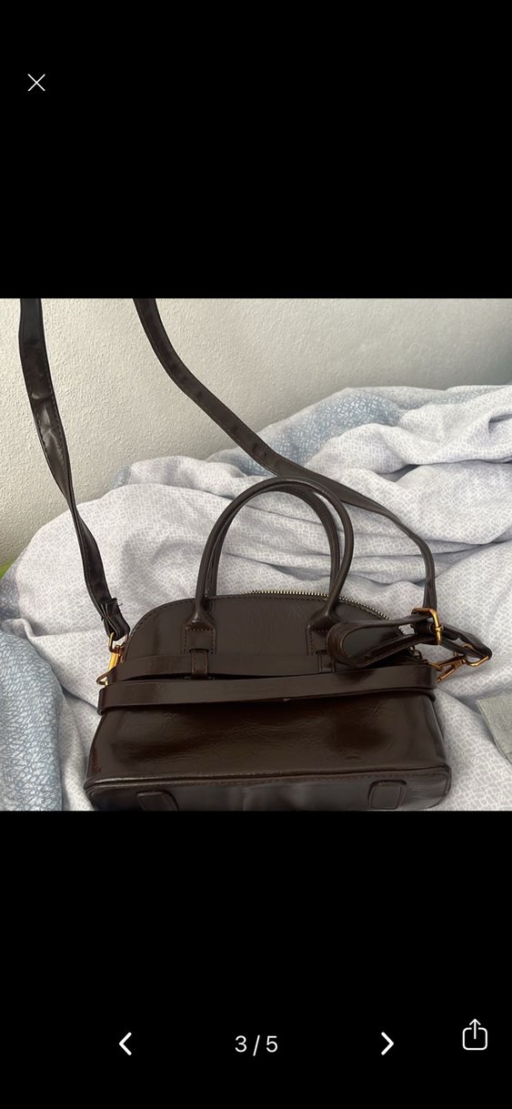 Koyu Kahverengi Deri Kadın Çanta - Görsel 4