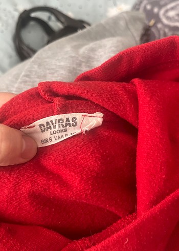 Kırmızı Fermuarlı Kadın Sweatshirt - Görsel 3