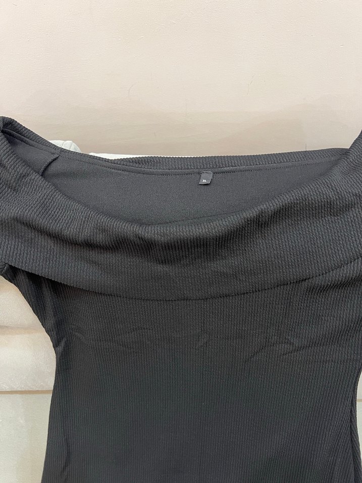 Uzun Kollu Siyah Kadın Elbise - Görsel 4