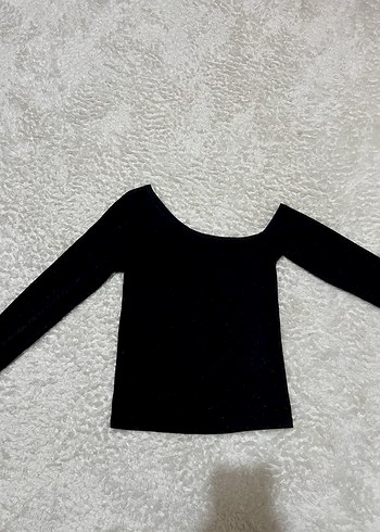 Siyah Kadın Sırt Detaylı Uzun Kollu Bluz - Görsel 2