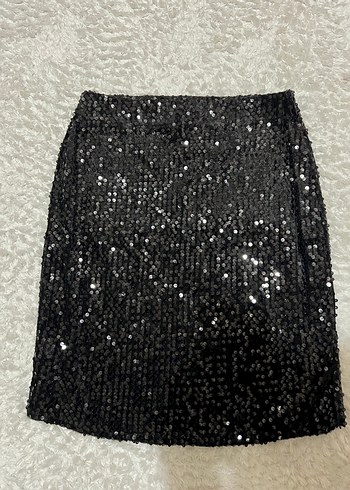 Siyah Parlak Mini Etek - Görsel 4