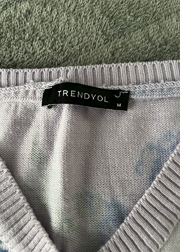 Düğmeli Mor Çiçek Desenli Kadın Hırka - Görsel 7