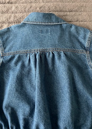 Düğmeli Mavi Çocuk Denim Ceket - Görsel 6