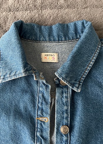 Düğmeli Mavi Çocuk Denim Ceket - Görsel 2