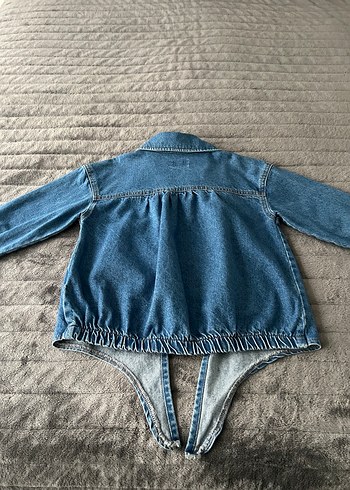 Düğmeli Mavi Çocuk Denim Ceket - Görsel 5