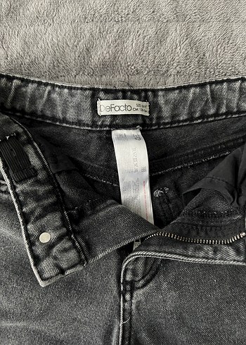 Gri Loose Fit Midi Denim Pantolon - Görsel 3