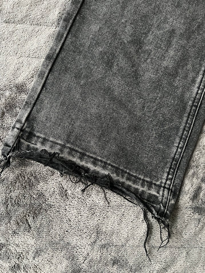 Gri Loose Fit Midi Denim Pantolon - Görsel 4