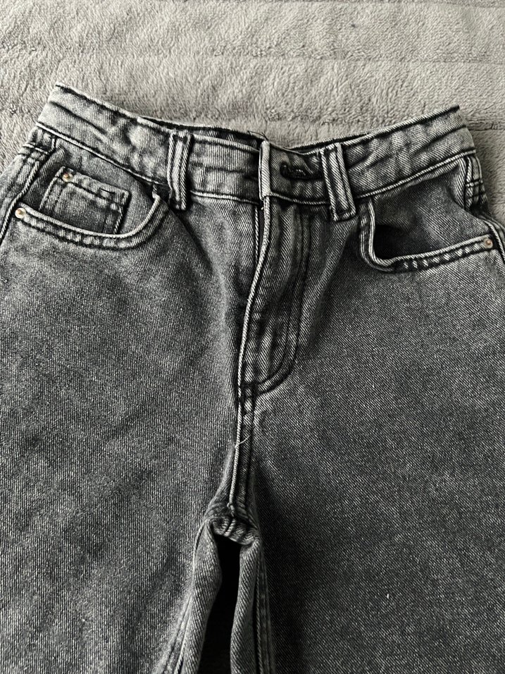 Gri Loose Fit Midi Denim Pantolon - Görsel 2