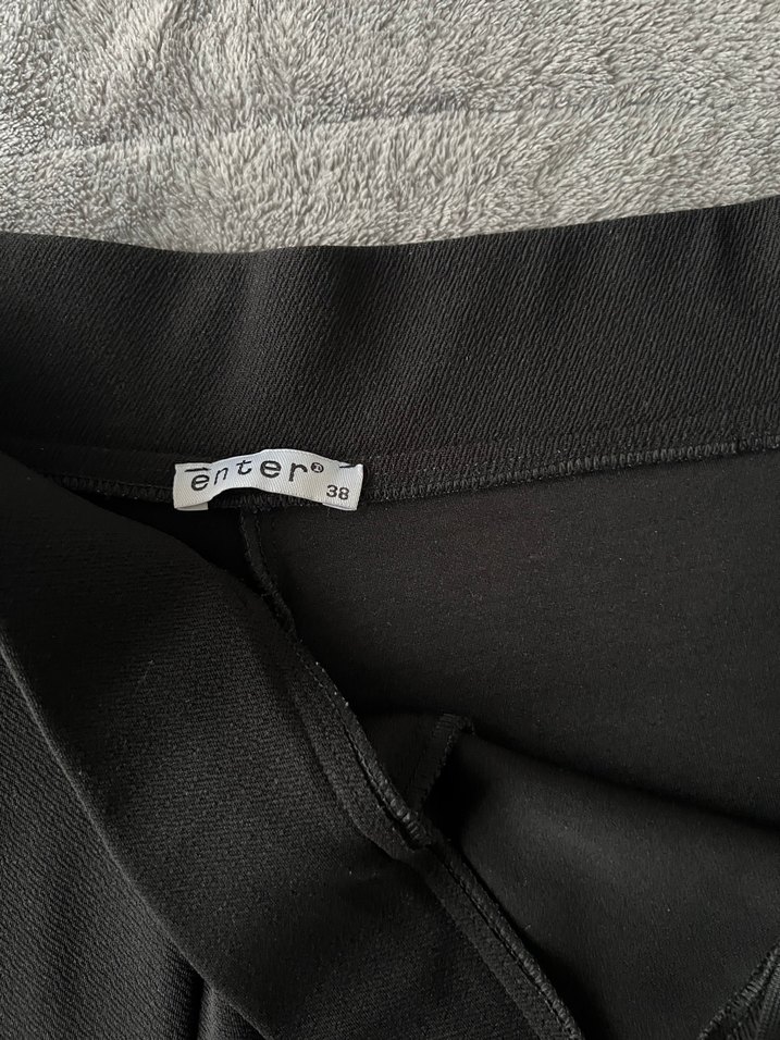 Siyah Yırtmaçlı Kadın İspanyol Paça Pantolon - Görsel 4