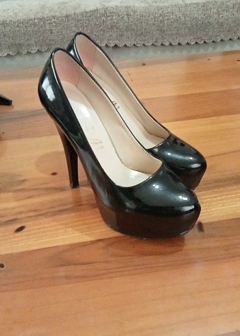 Siyah Rugan Platform Topuklu Kadın Stiletto - Görsel 2