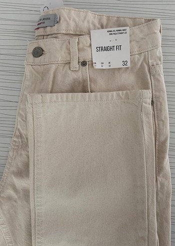Bej Erkek Straight Fit Kot Pantolon - Görsel 2