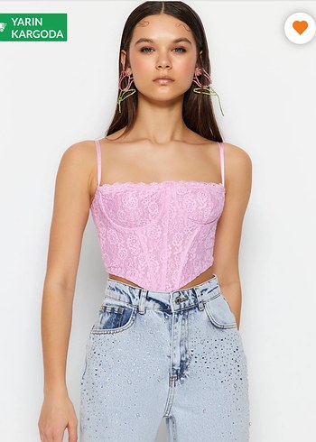 Dantel Detaylı Pembe Straplez Büstiyer - Görsel 2