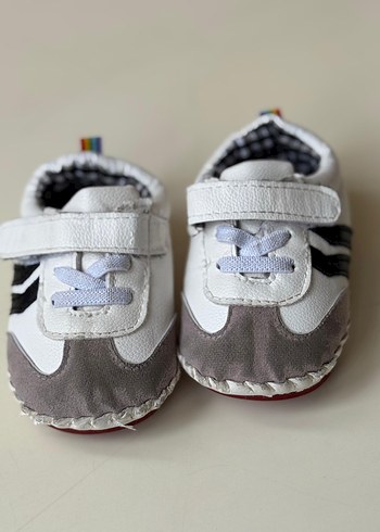 Gri Zebra Desenli Erkek Bebek İlk Adım Ayakkabısı - Görsel 2